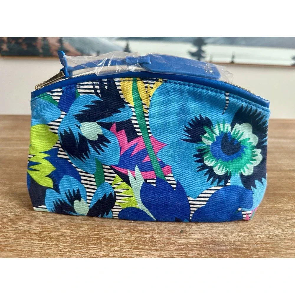 NWOT Estee Lauder French Riviera by Kitty McCall Cotton Canvas Makeup Bag 9x6.5